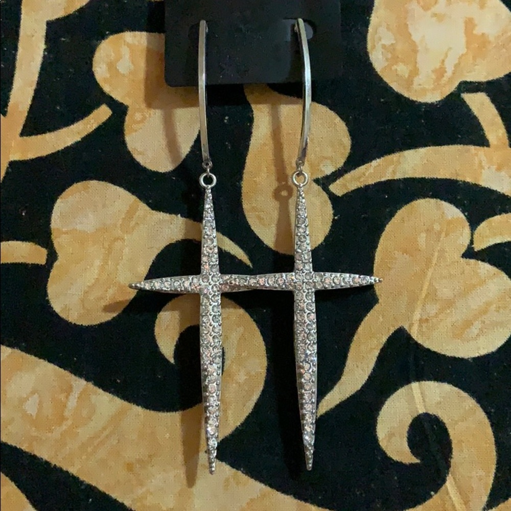 Silver anchor earrings